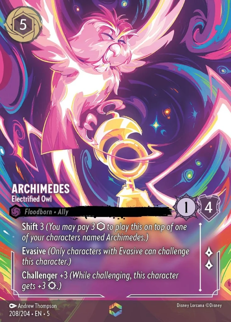 Archimedes Electrified Owl Enchanted Lorcana Player