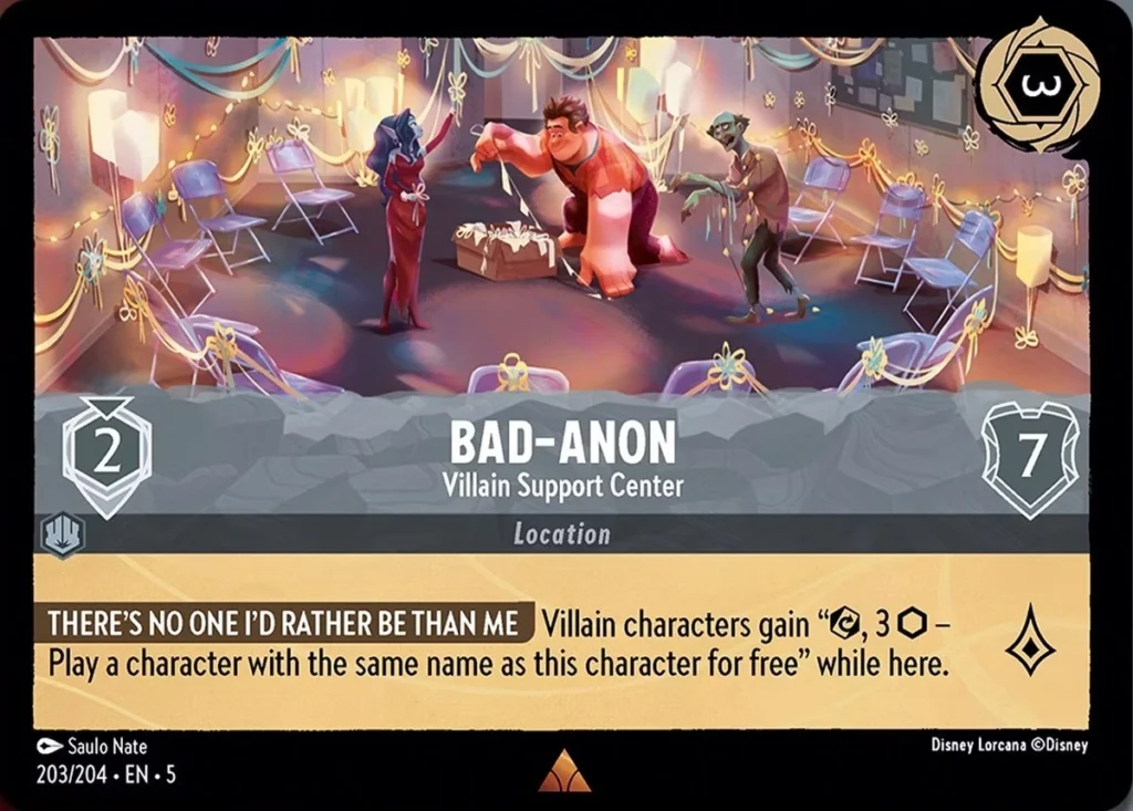 Bad Anon Villain Support Center Lorcana Player 1