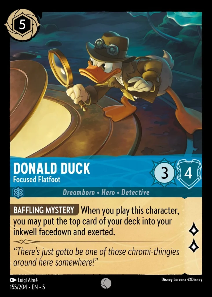 Donald Duck Focused Flatfoot Lorcana Player