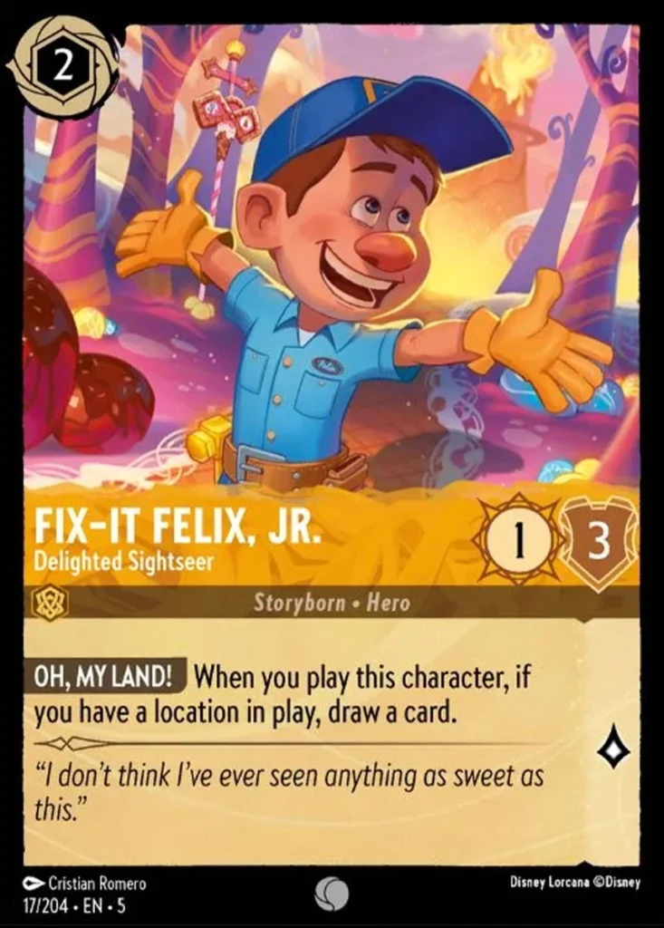 Fix It Felix Jr. Delighted Sightseer LQ Lorcana Player