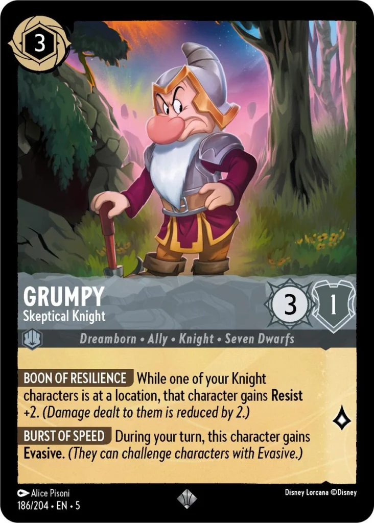 Grumpy Sceptical Knight LQ Lorcana Player