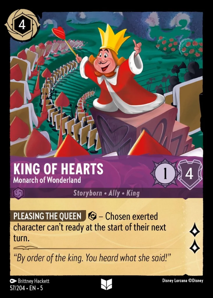 King of Hearts Monarch of Wonderland Lorcana Player