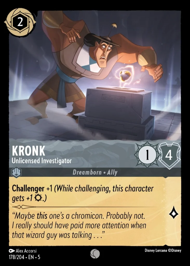 Kronk Unlicensed Investigator Lorcana Player