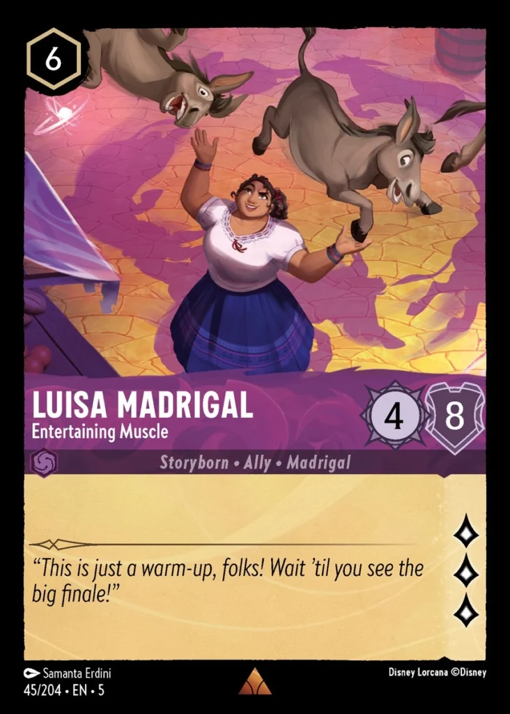 Luisa Madrigal Entertaining Muscle Lorcana Player