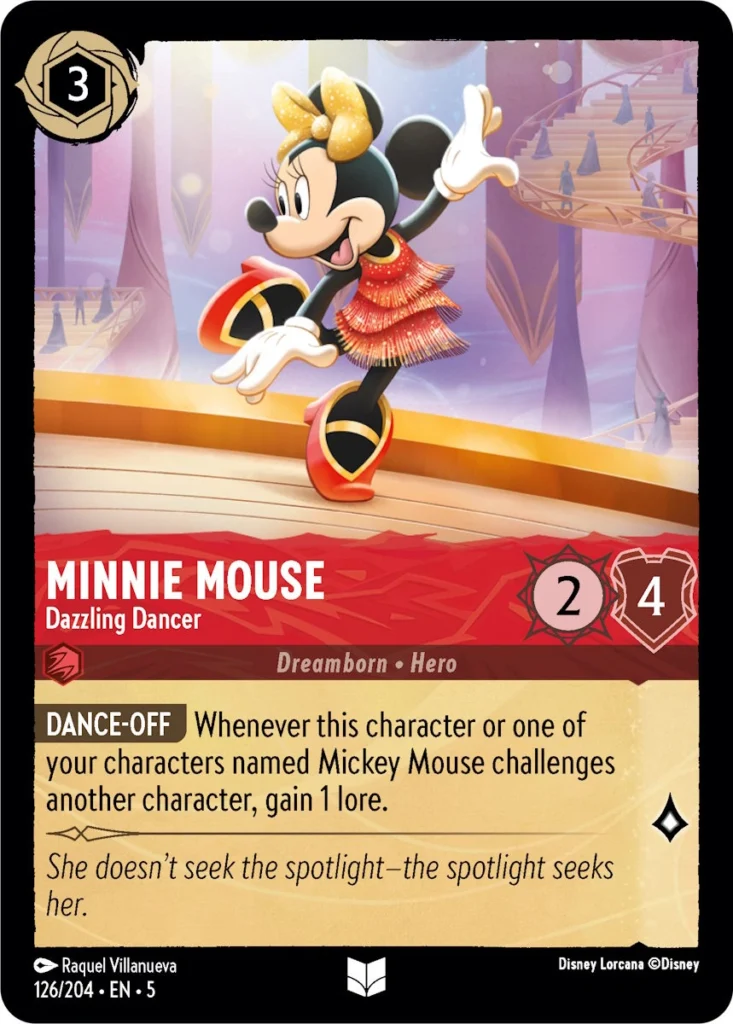 Minnie Mouse Dazzling Dancer Lorcana Player