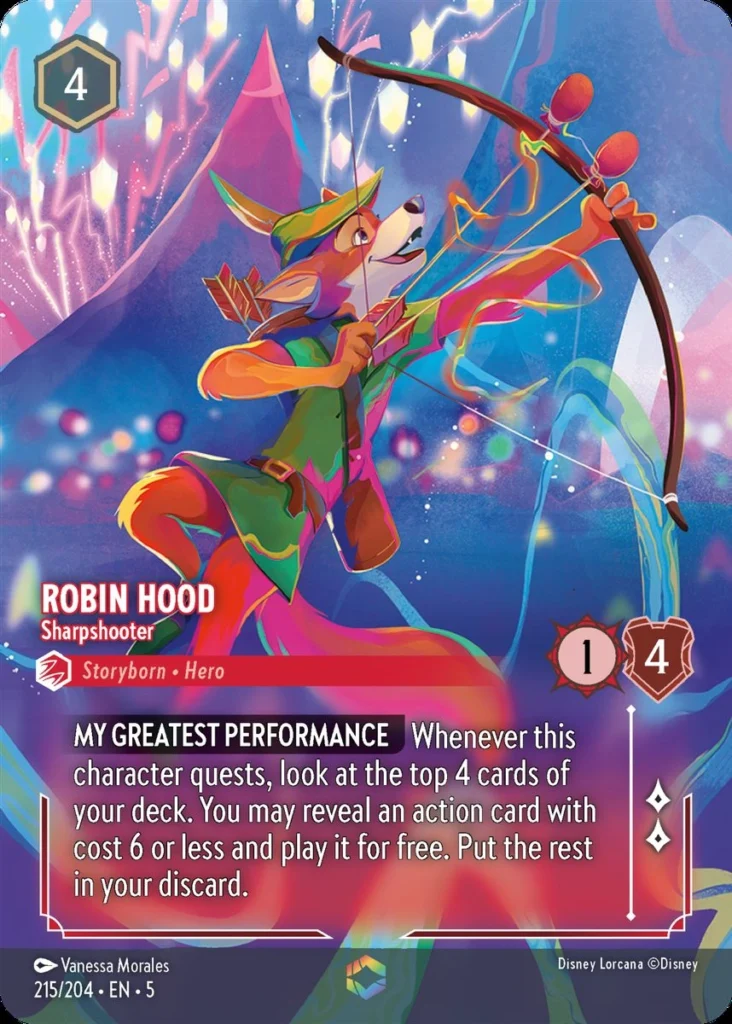 Robin Hood Sharpshooter Enchanted Lorcana Player