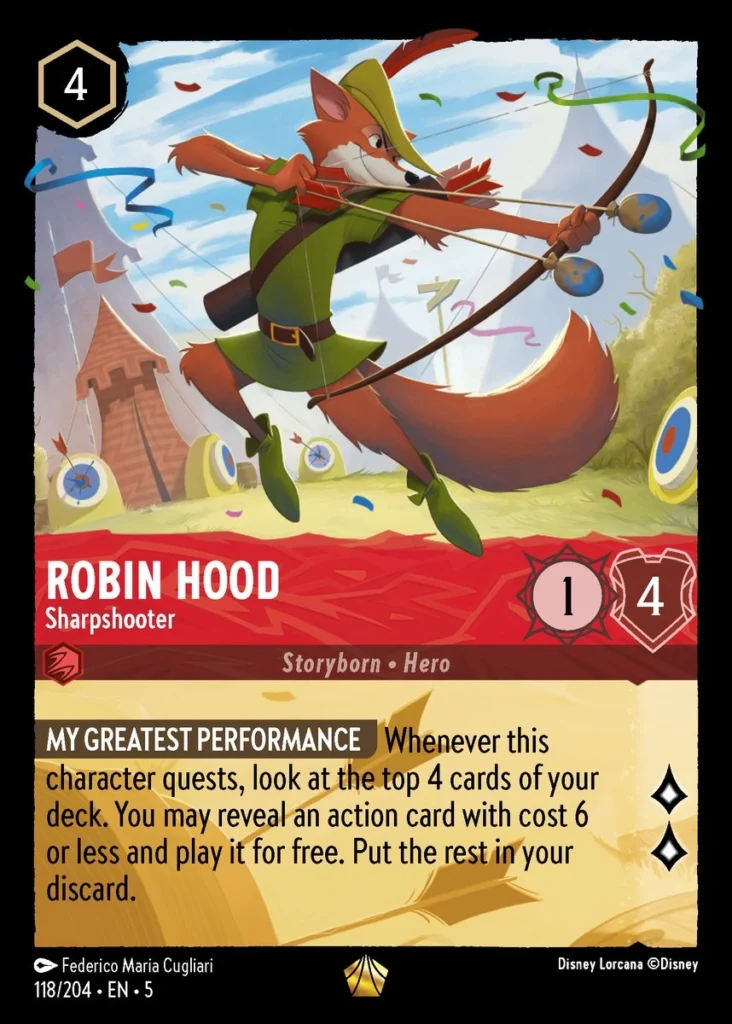 Robin Hood Sharpshooter Lorcana Player