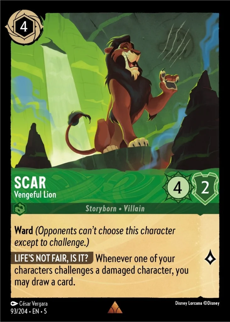 Scar Vengeful Lion Lorcana Player