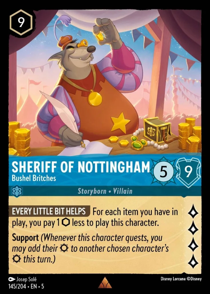 Sheriff of Nottingham Bushel Britches Lorcana Player